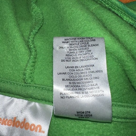 Teenage Mutant Ninja Turtles Boys Michaelangelo hooded Sweatshirt Size M 8 Mask - Picture 6 of 6